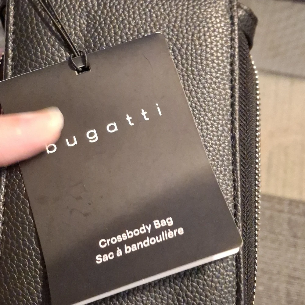 Bugatti Vegan Leather Crossbody/Phone Bag-Black